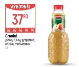 Globus Granini jablko, růžový grapefruit, hruška, multivitamin nabídka
