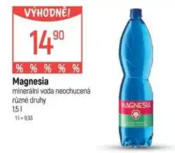 Globus Magnesia minerální voda neochucená nabídka