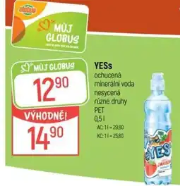 Globus Yes ochucená minerální voda nabídka