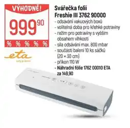 Globus Eta svářečka folií freshie iii 3762 90000 nabídka