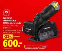 Lidl PARKSIDE PERFORMANCE 12V Aku úhlová bruska nabídka