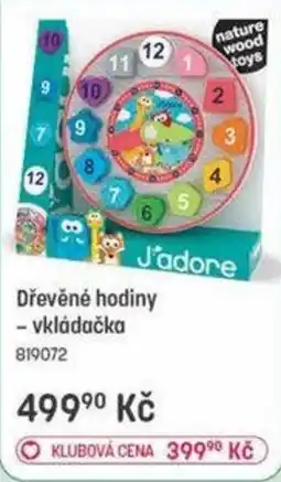 Bambule J'adore dřevěné hodiny – vkládačka nabídka