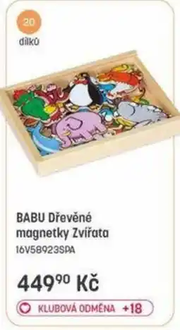 Bambule BABU Dřevěné magnetky Zvířata nabídka