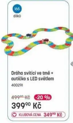 Bambule Dráha svítící ve tmě + autičko s LED světlem nabídka