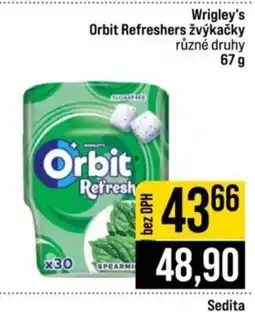 Jip Wrigley's Orbit Refreshers žvýkačky nabídka