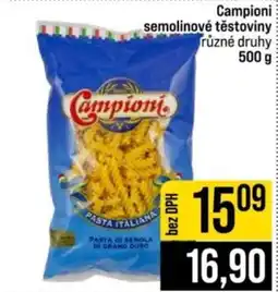 Jip Campioni semolinové těstoviny nabídka