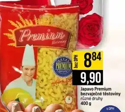 Jip Japavo Premium bezvajčené těstoviny nabídka