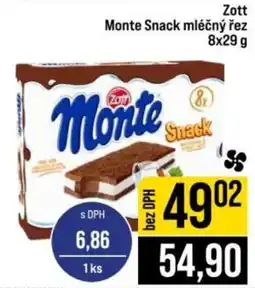 Jip Zott Monte Snack mléčný řez nabídka