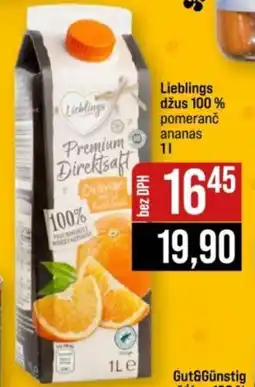 Jip Lieblings džus 100 % pomeranč ananas nabídka