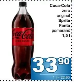 Jip Coca-Cola zero original Sprite Fanta pomeranč nabídka