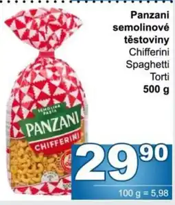 Jip Panzani semolinové těstoviny Chifferini Spaghetti Torti nabídka