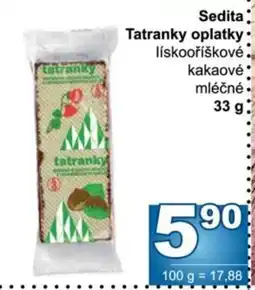 Jip Sedita Tatranky oplatky lískooříškové kakaové mléčné nabídka
