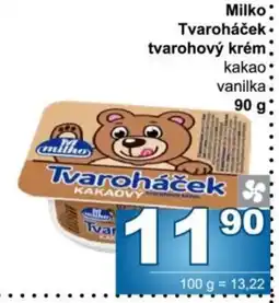 Jip Milko Tvaroháček kakaový vanilka nabídka