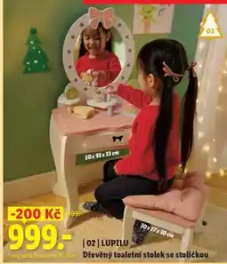 Lidl Dřevěný toaletní stolek se stoličkou nabídka