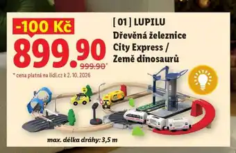 Lidl LUPILU Dřevěná železnice City Express / Země dinosaurů nabídka