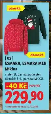 Lidl ESMARA, ESMARA MEN Mikina nabídka