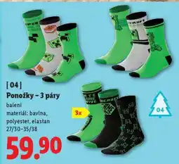 Lidl PONOŽKY – 3 PÁRY nabídka