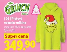 Lidl Plyšová oversize mikina The Grinch nabídka
