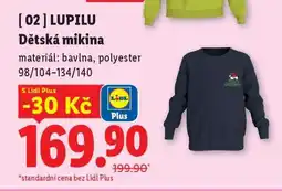 Lidl LUPILU Dětská mikina nabídka