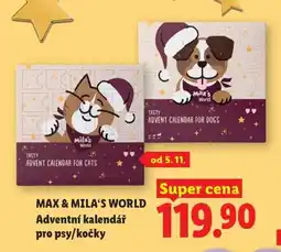 Lidl MAX & MILA‘S WORLD Adventní kalendář pro psy/kočky nabídka