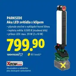 Lidl PARKSIDE Aku LED svítidlo s klipem nabídka