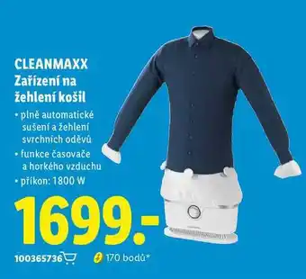 Lidl CLEANMAXX Zařízení na žehlení košil nabídka