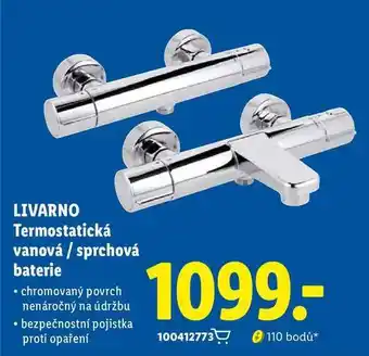Lidl LIVARNO Termostatická vanová / sprchová baterie nabídka