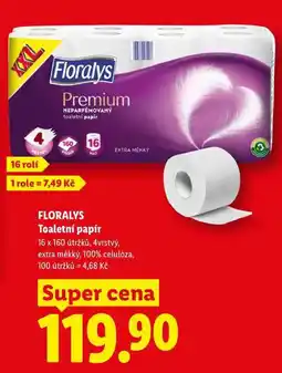 Lidl FLORALYS Toaletní papír, 16 x 160 útržků, 4vrstvý nabídka