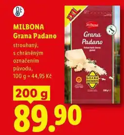 Lidl MILBONA Grana Padano, strouhaný, s chráněným označením původu nabídka