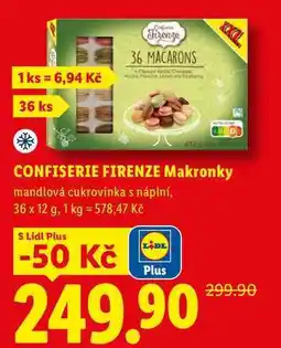 Lidl CONFISERIE FIRENZE Makronky, mandlová cukrovinka s náplní nabídka