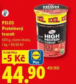 Lidl PILOS Proteinový tvaroh, 500 g, různé druhy nabídka