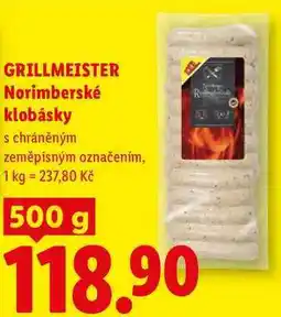 Lidl GRILLMEISTER Norimberské klobásky nabídka