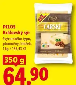 Lidl PILOS Královský sýr, švýcarského typu, plnotučný, bloček nabídka