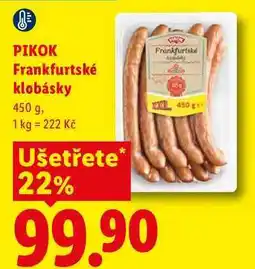 Lidl PIKOK Frankfurtské klobásky nabídka