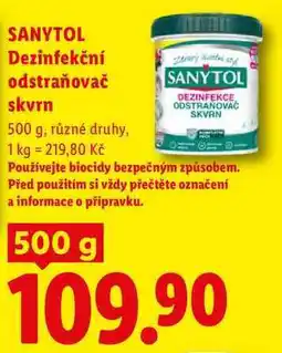 Lidl SANYTOL Dezinfekční odstraňovač skvrn nabídka