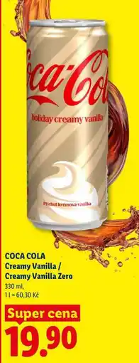 Lidl COCA COLA Creamy Vanilla / Creamy Vanilla Zero nabídka