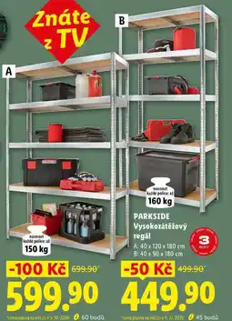 Lidl PARKSIDE Vysokozátěžový regál nabídka