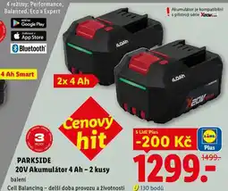 Lidl PARKSIDE 20V Akumulátor 4 Ah - 2 kusy, balení nabídka