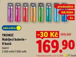Lidl TRONIC Nabíjecí baterie - 8 kusů, balení nabídka