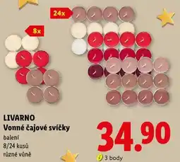 Lidl LIVARNO Vonné čajové svíčky, balení 8/24 kusů různé vůně nabídka