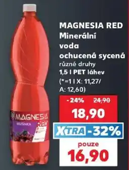 Kaufland Magnesia red minerální voda ochucená sycená nabídka