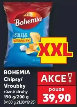 Kaufland Bohemia chipsy/vroubky různé druhy nabídka