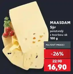 Kaufland Maasdam sýr polotvrdý s tvorbou ok nabídka