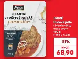 Kaufland Hamé pikantní vepřový guláš bramboráčky nabídka