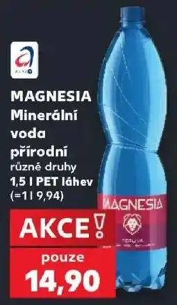 Kaufland Magnesia minerální voda přírodní různé druhy nabídka