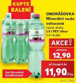 Kaufland Ondrášovka Minerální voda ochucená různé druhy nabídka