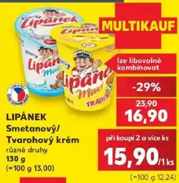 Kaufland Lipánek Smetanový/ Tvarohový krém nabídka