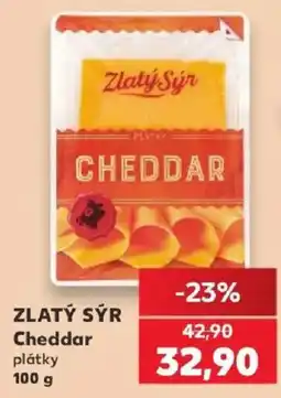 Kaufland Zlatý Sýr Cheddar plátky nabídka
