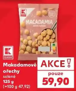 Kaufland K Classic makadamové ořechy solené nabídka