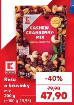Kaufland K Classic kešu a brusinky mix nabídka